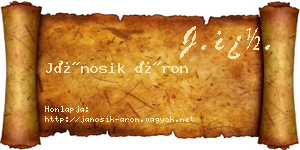 Jánosik Áron névjegykártya